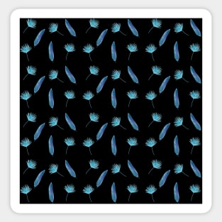 Elegant Tropical Pattern in Black Sticker
